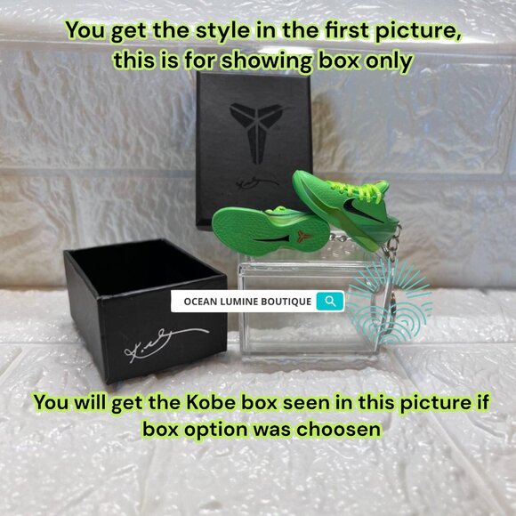 Kobe Mini Sneaker Keychain Black Mamba Collectible A Pair With Shoe Box - Picture 7 of 7